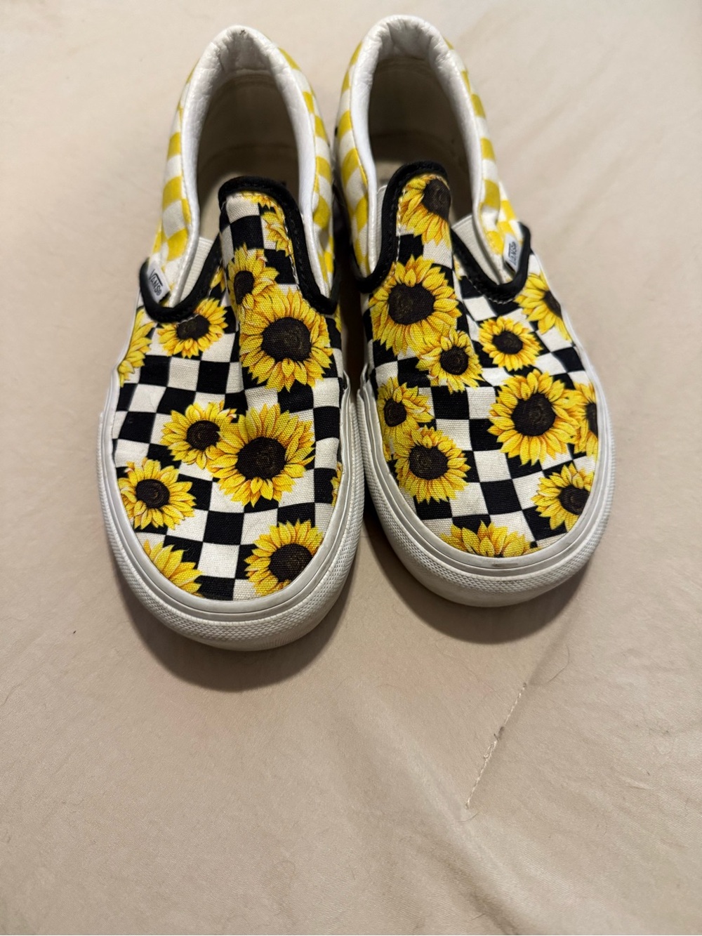 Vans Slip-On Sunflower Checkerboard - Yellow/Black/White